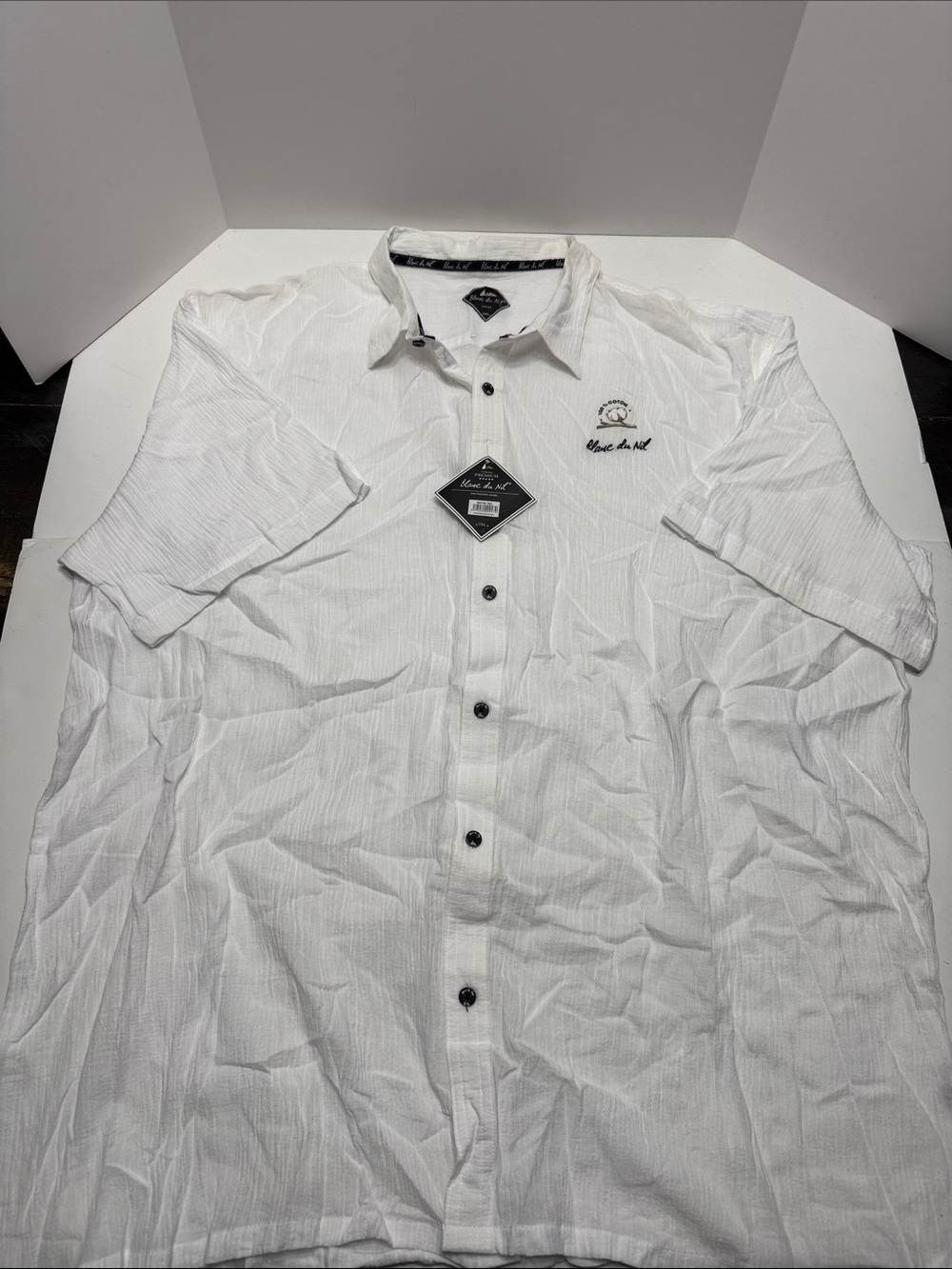 Men's White Short-Sleeve Casual Button-Down Shirt - Monte Carlo Club